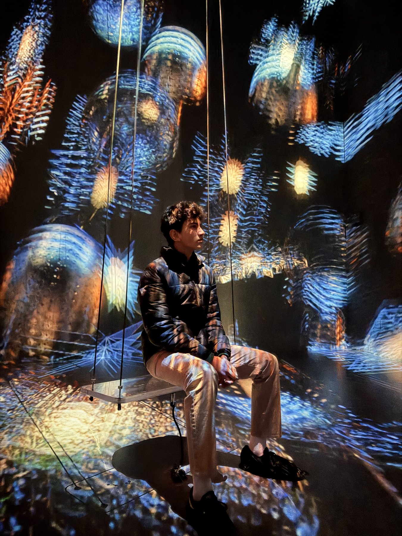 Me inside an immersive light art installation