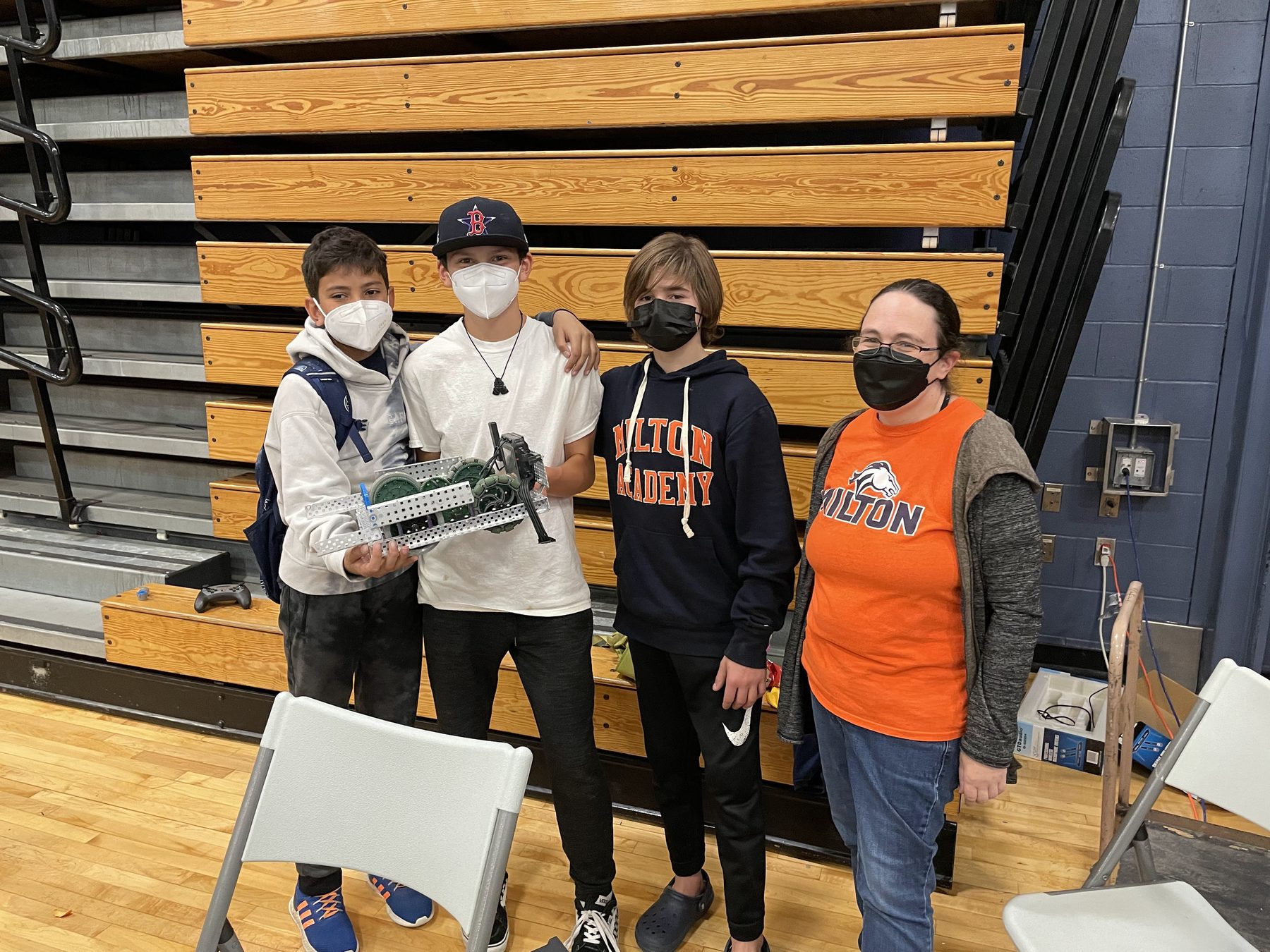 My FLL team at a middle school competition