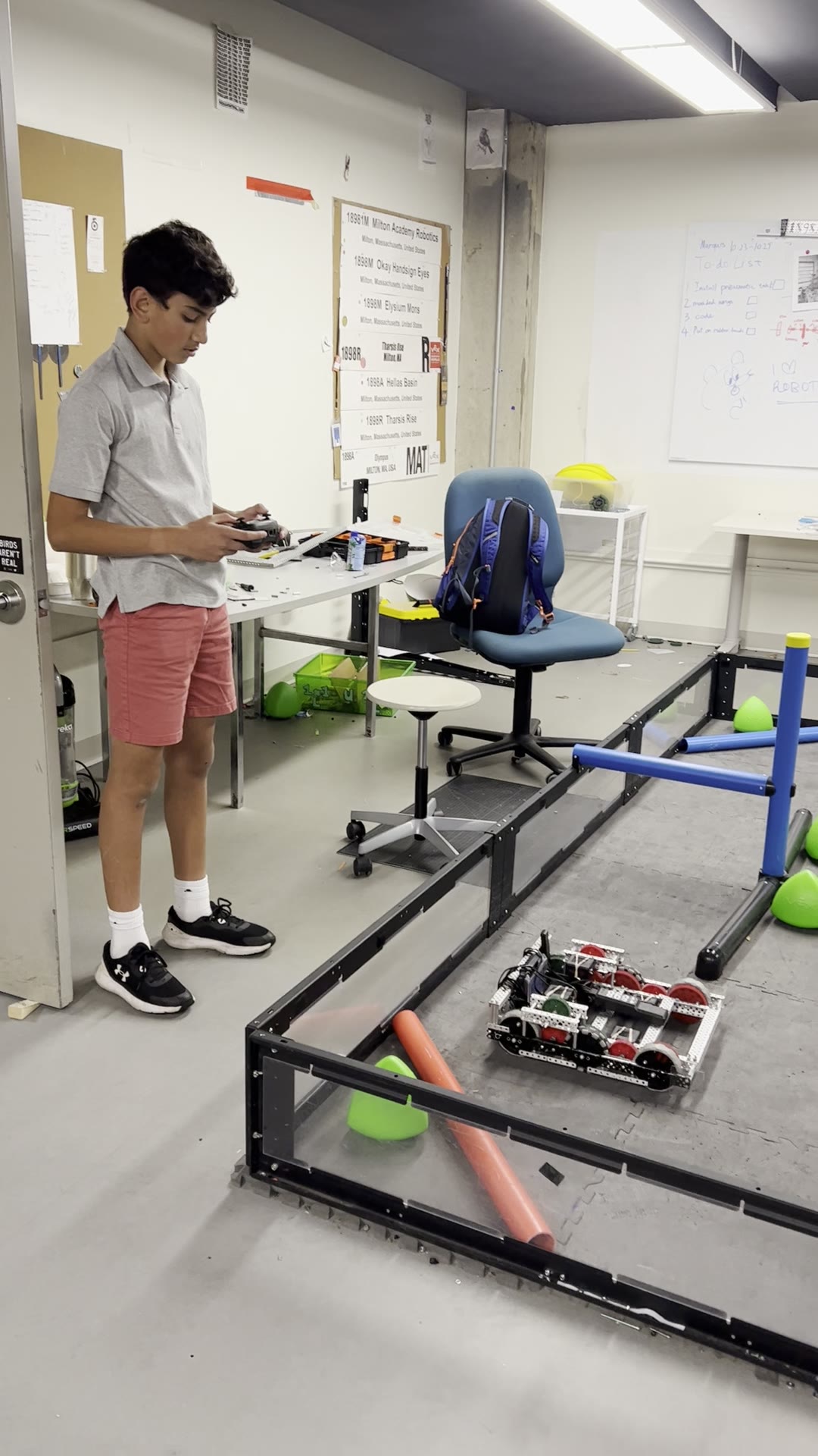 Testing the robot alone on the practice field