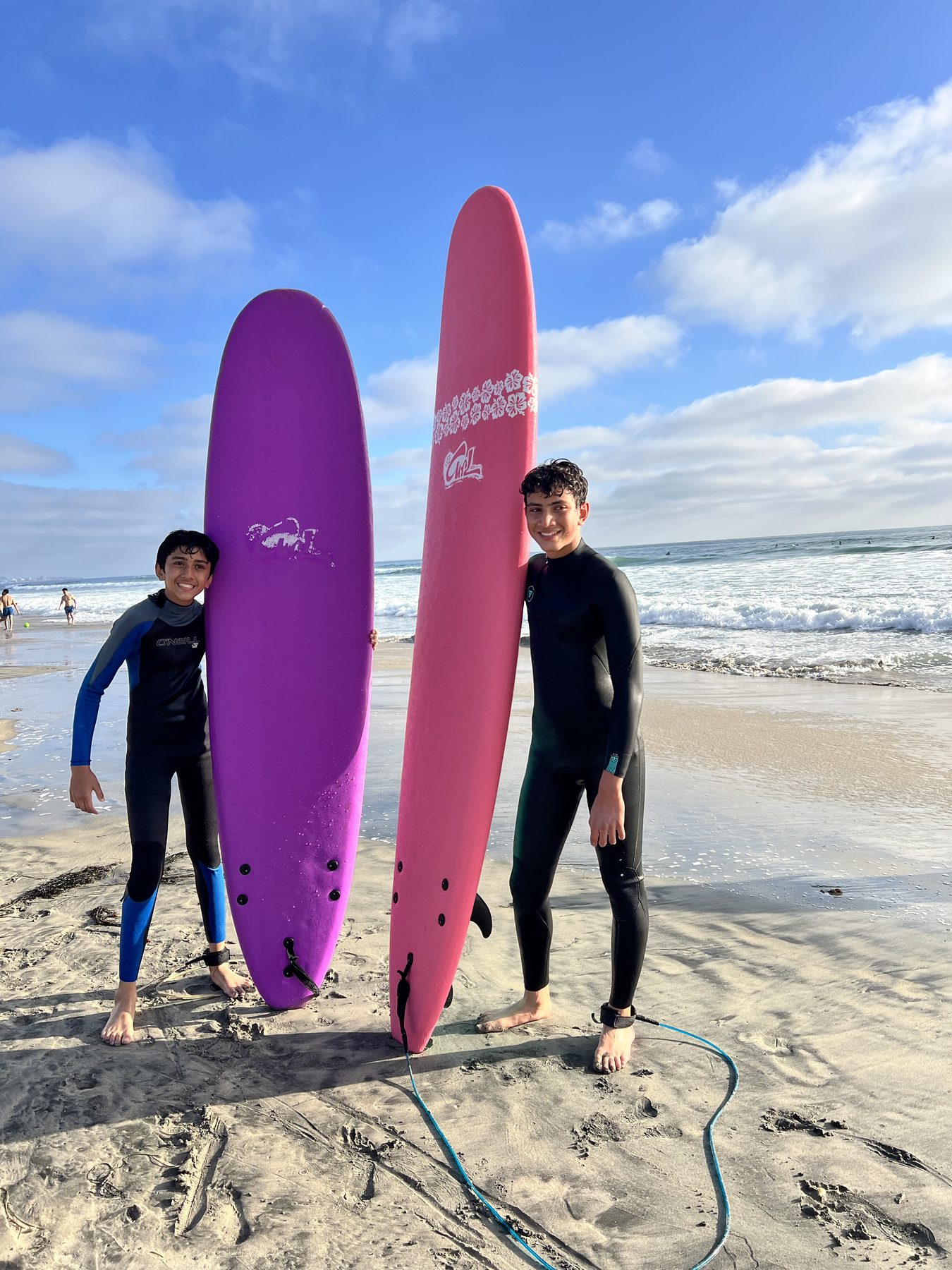 Me surfing with my brother